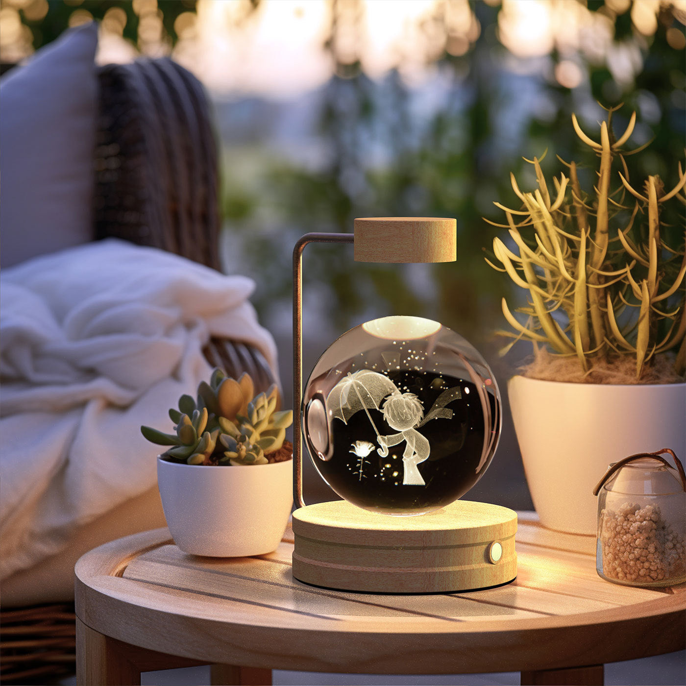 3D Spherical Crystal Lamp