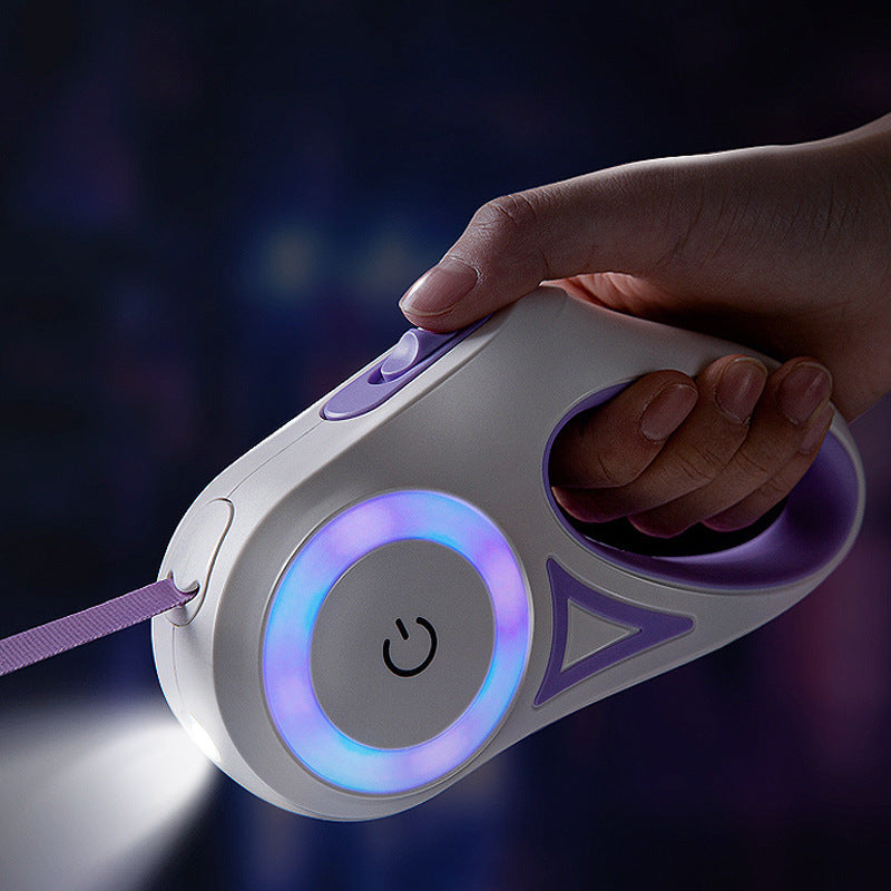 Dog leash with LED light