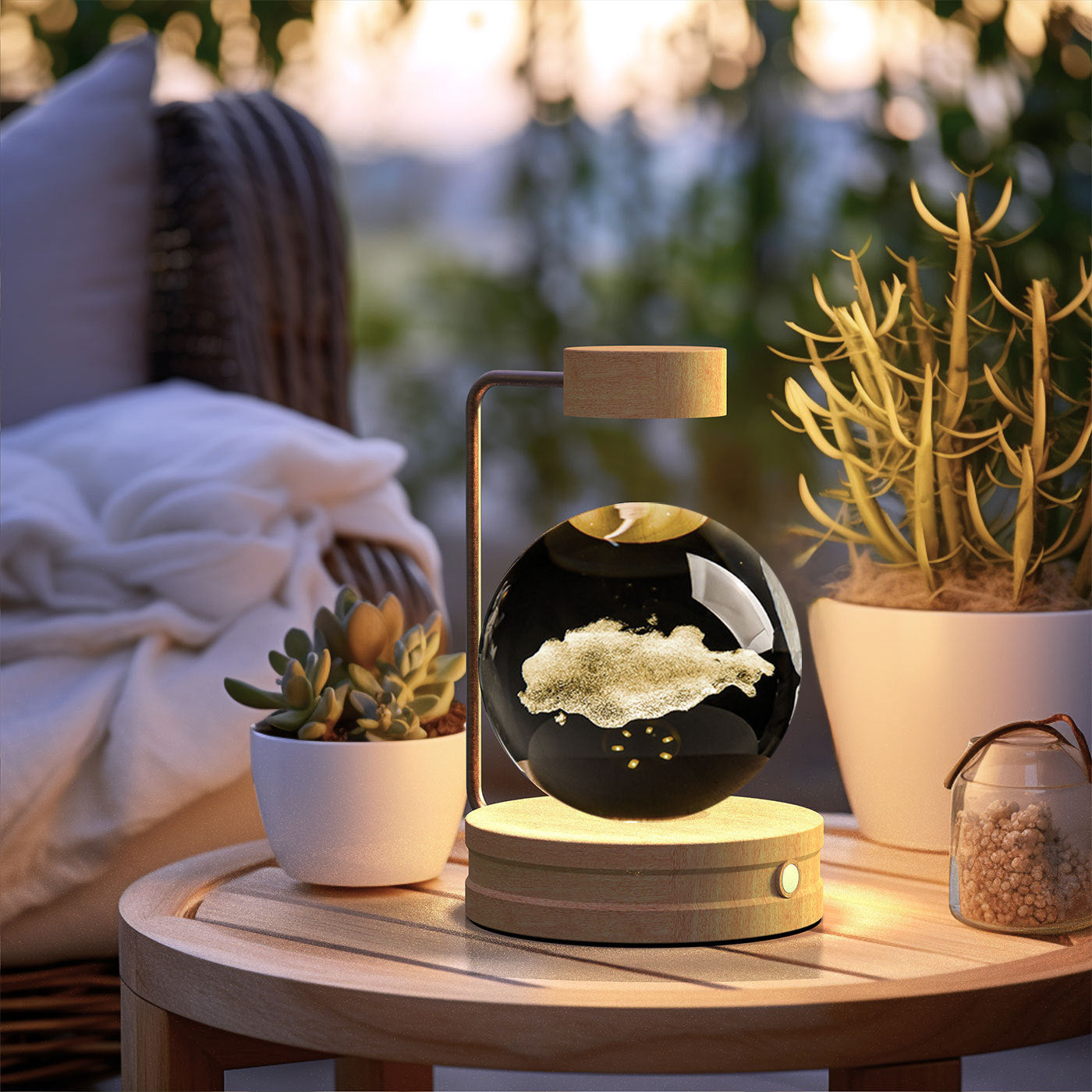 3D Spherical Crystal Lamp